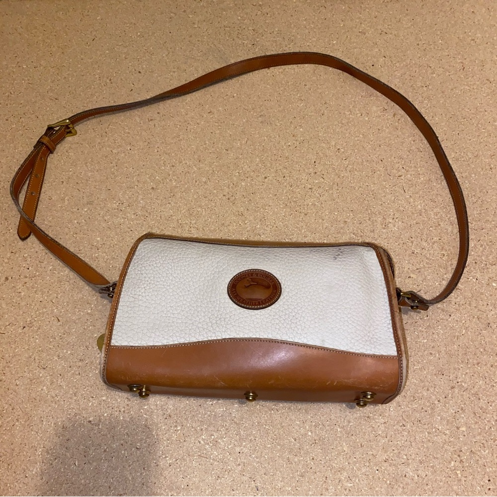 Dooney & Bourke Tan and White Crossbody Bag